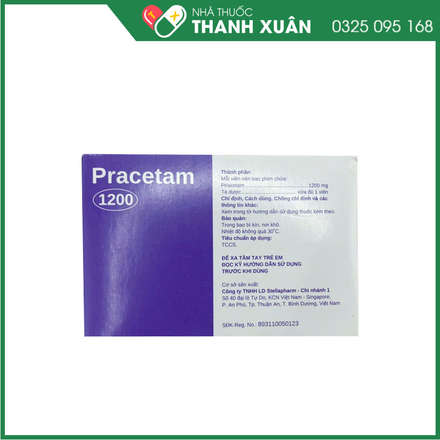 Pracetam 1200 Stella điều trị triệu chứng sa sút trí tuệ và rối loạn chức năng tuần hoàn não